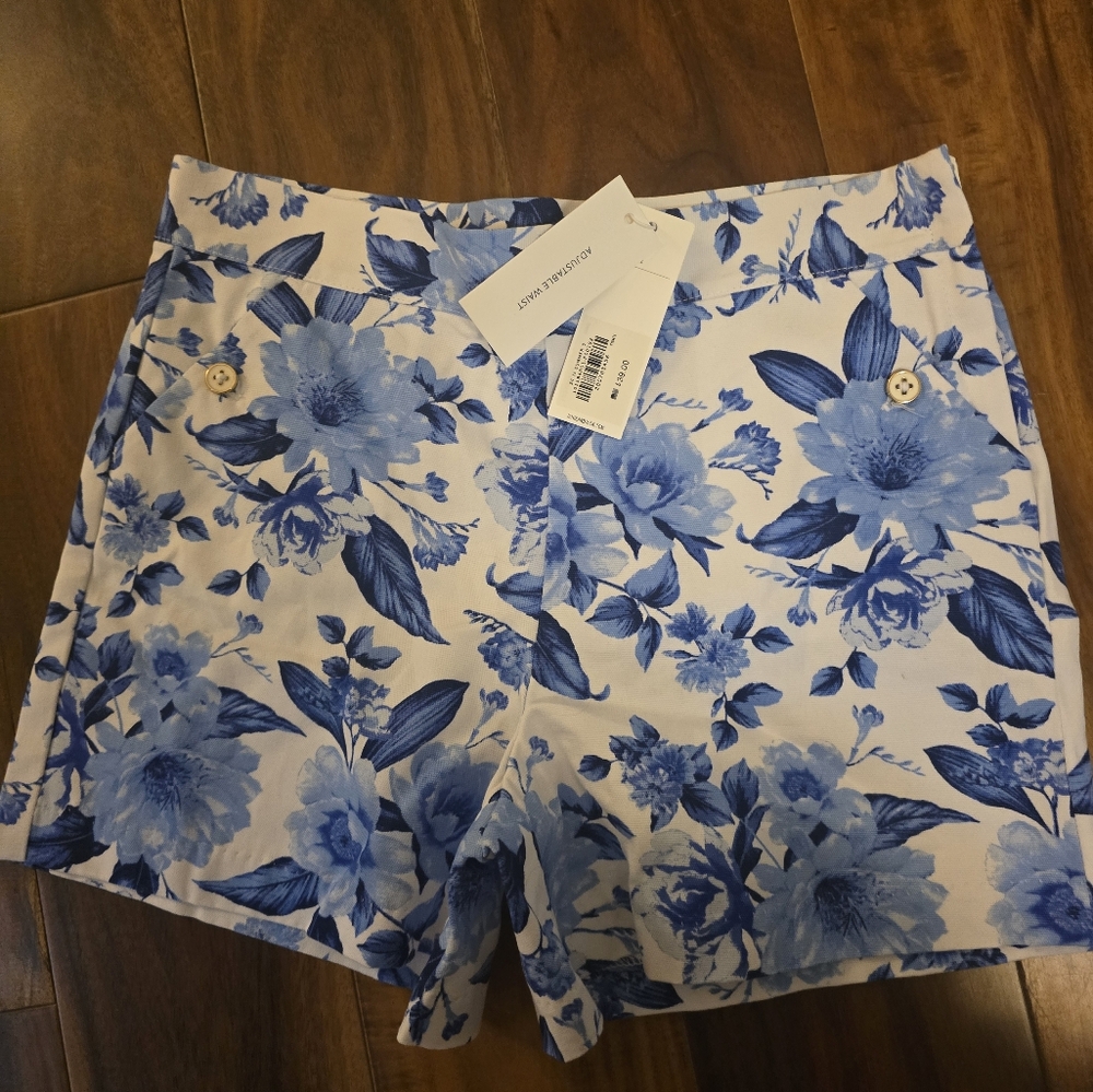 Janie And Jack Blue Floral Shorts